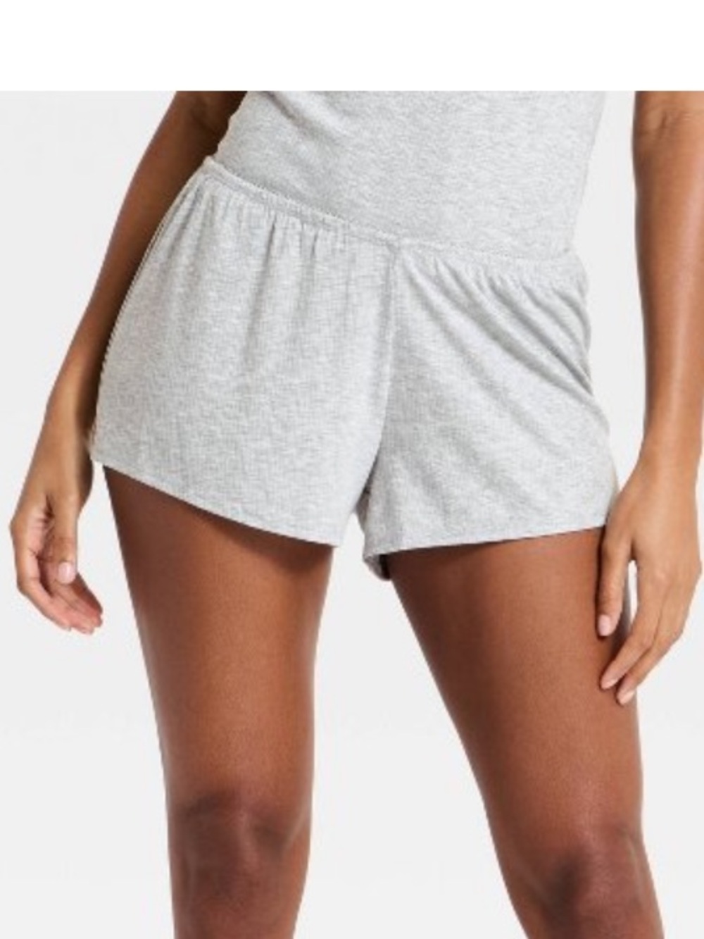 Auden Heather Gray Ribbed Sleep Shorts